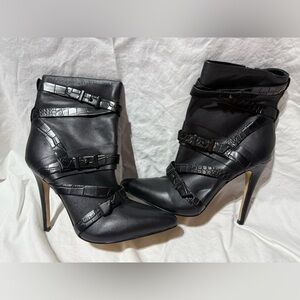 Guess booties, leather upper size 10. Worn once. Excellent condition